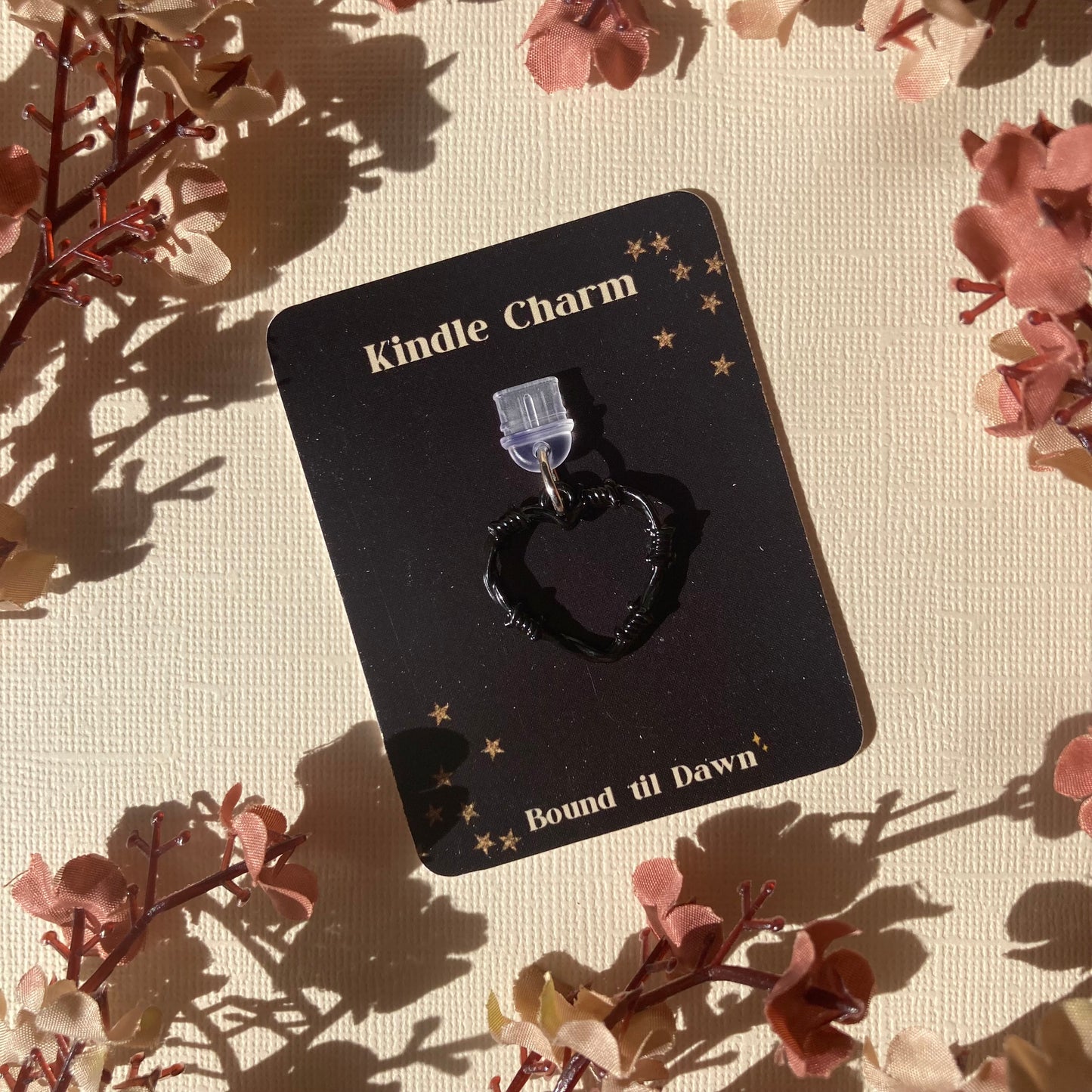 Barbed Wire Heart Kindle Charm