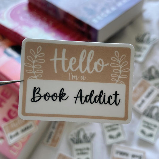 Hello, I’m a Book Addict Sticker